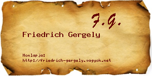Friedrich Gergely névjegykártya