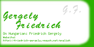 gergely friedrich business card